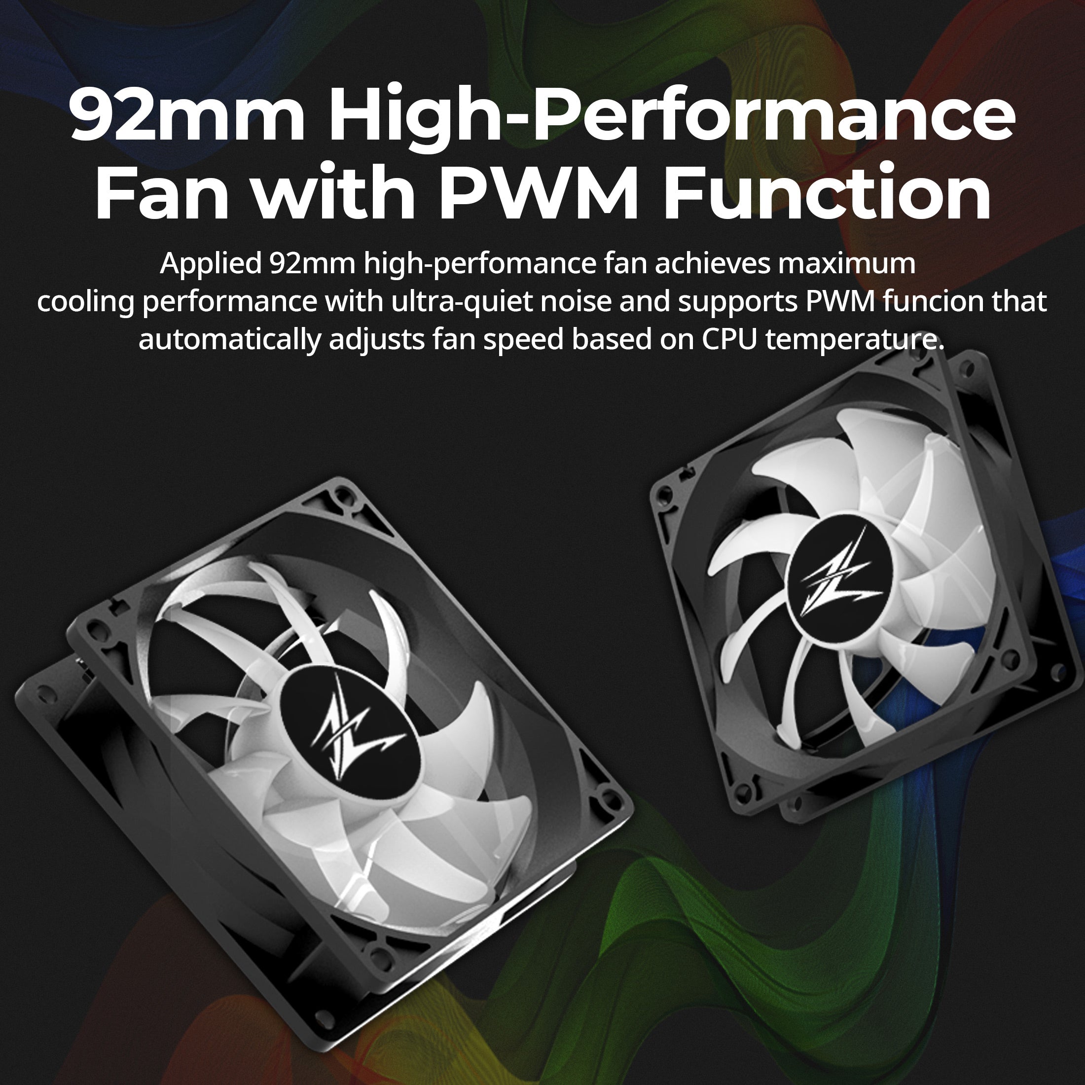 ZALMAN CNPS4X RGB Noir Ventirad CPU Intel - AMD Ventilateur 92mm  (CNPS4XRGB-BK) avec Quadrimedia