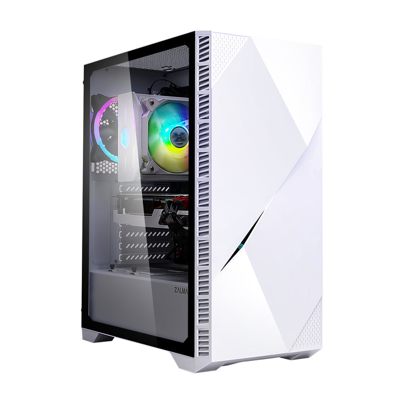 Zalman Z3 Iceberg ATX Mid-Tower Gaming PC Case w/ 2 x ARGB Fans - White